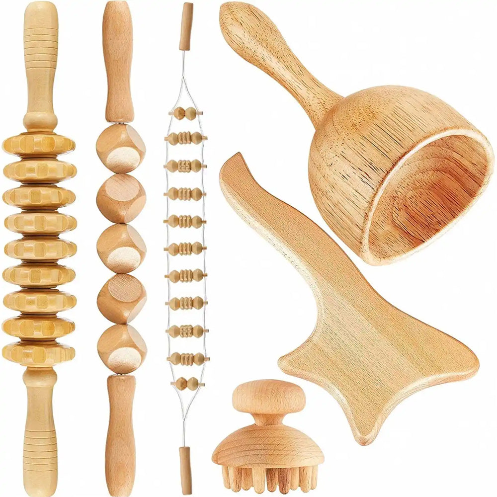 Wood Lymphatic massage set.