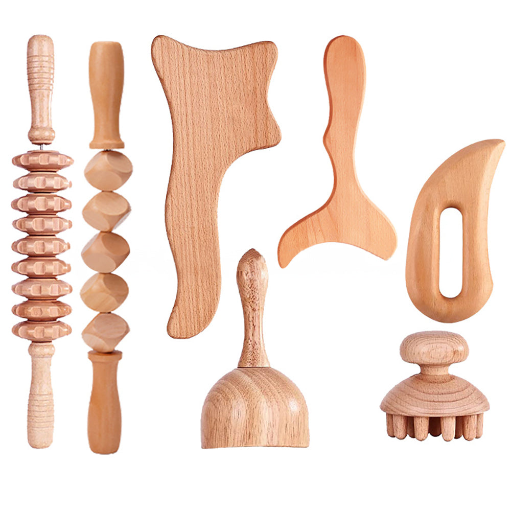 Wood Lymphatic massage set.