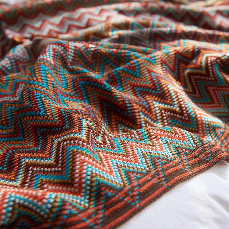 Knitted Bohemian Style Blanket