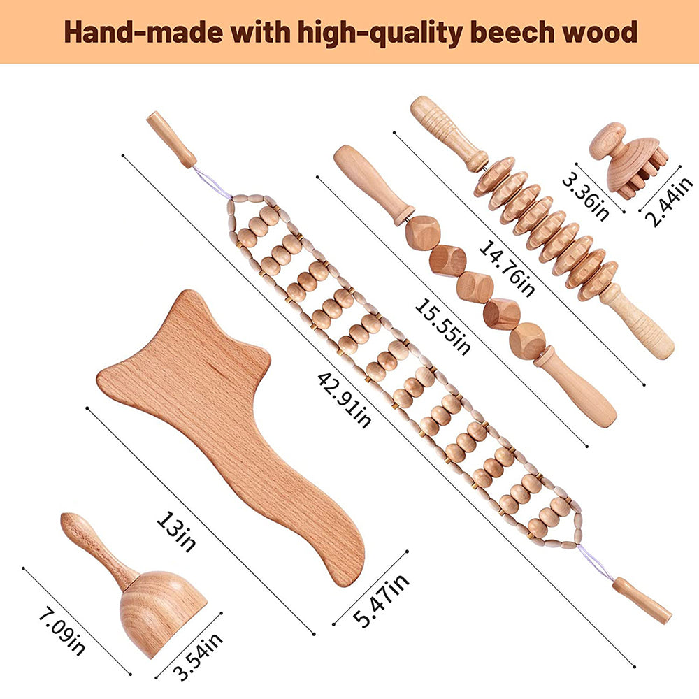 Wood Lymphatic massage set.