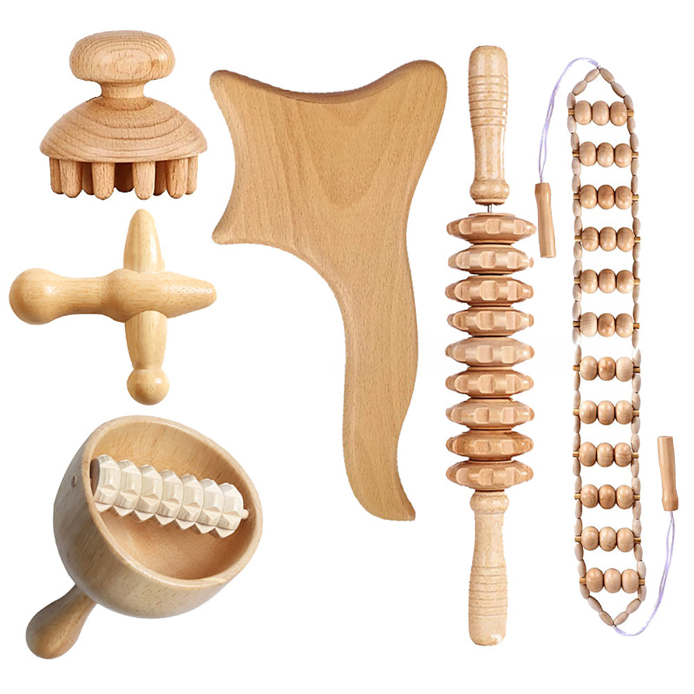 Wood Lymphatic massage set.