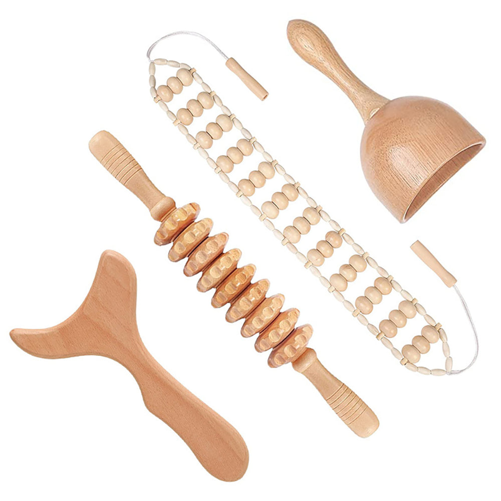 Wood Lymphatic massage set.