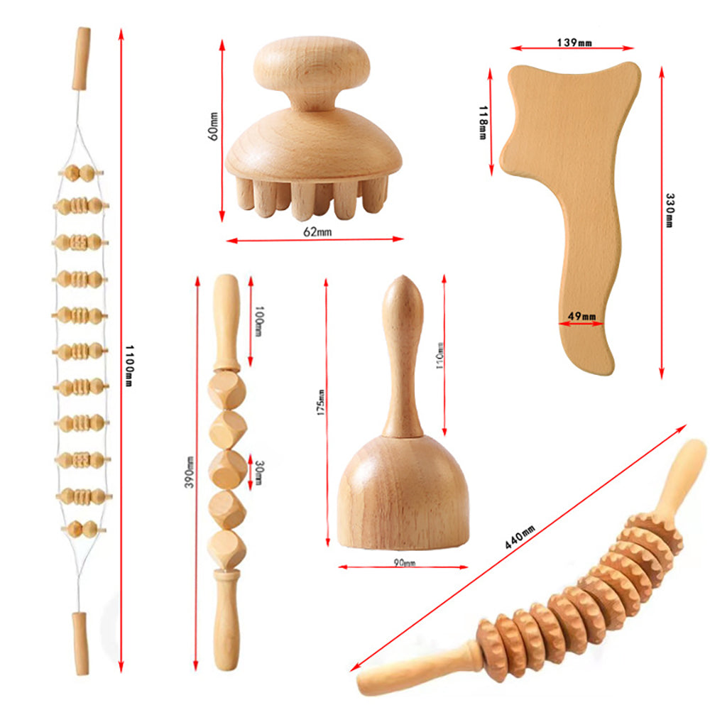 Wood Lymphatic massage set.