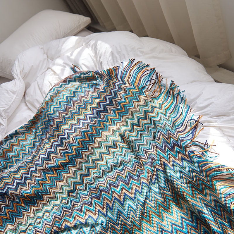 Knitted Bohemian Style Blanket
