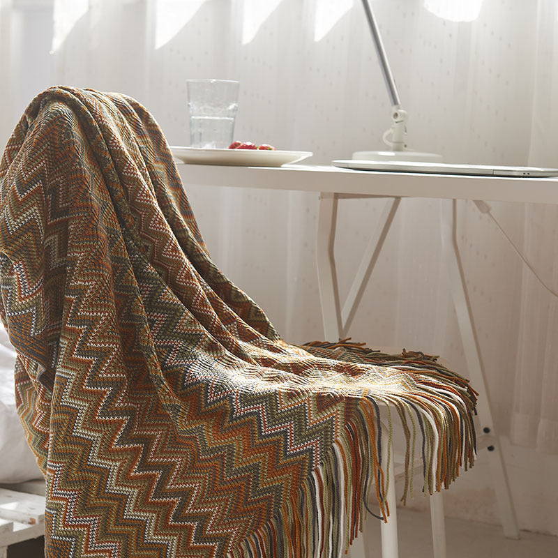 Knitted Bohemian Style Blanket
