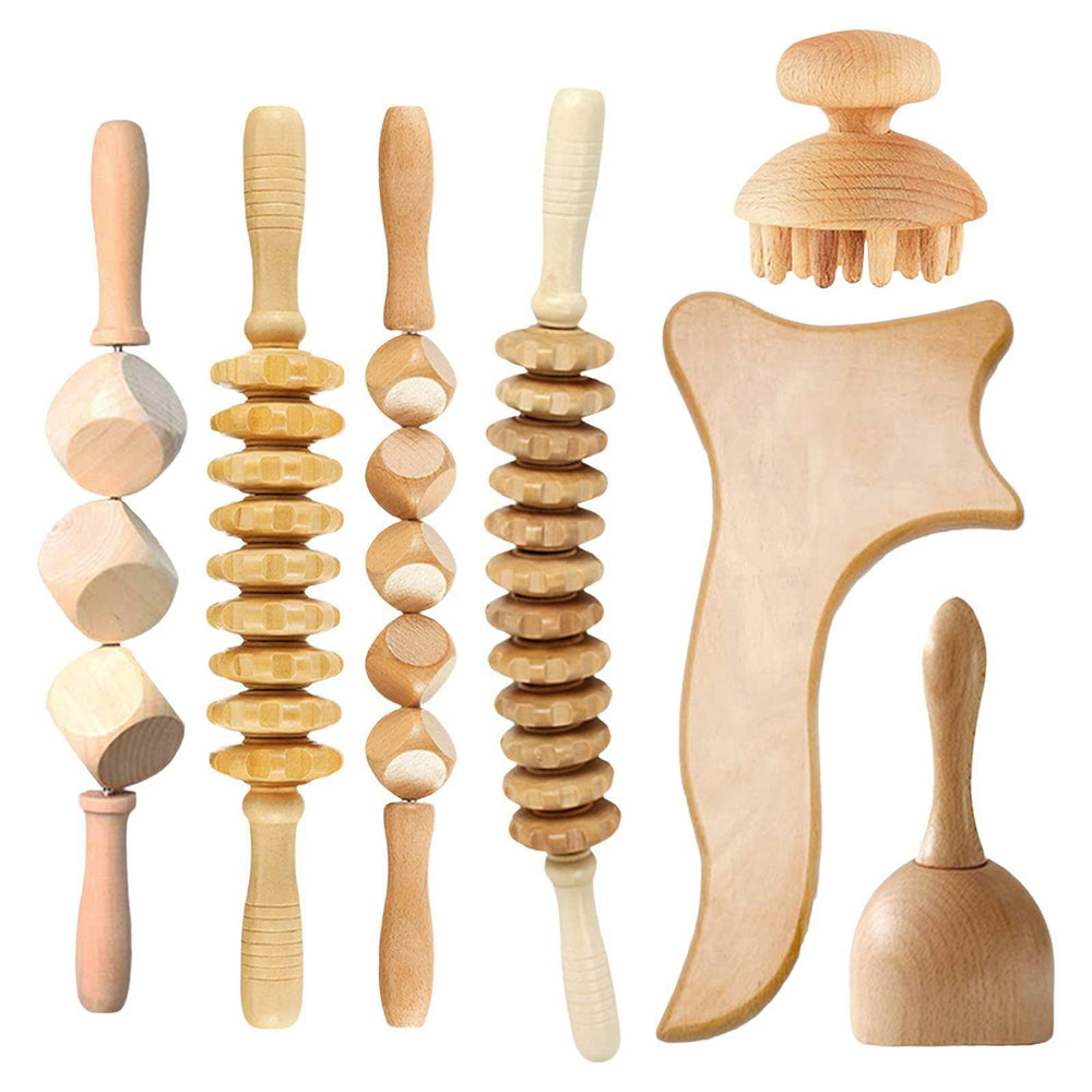 Wood Lymphatic massage set.