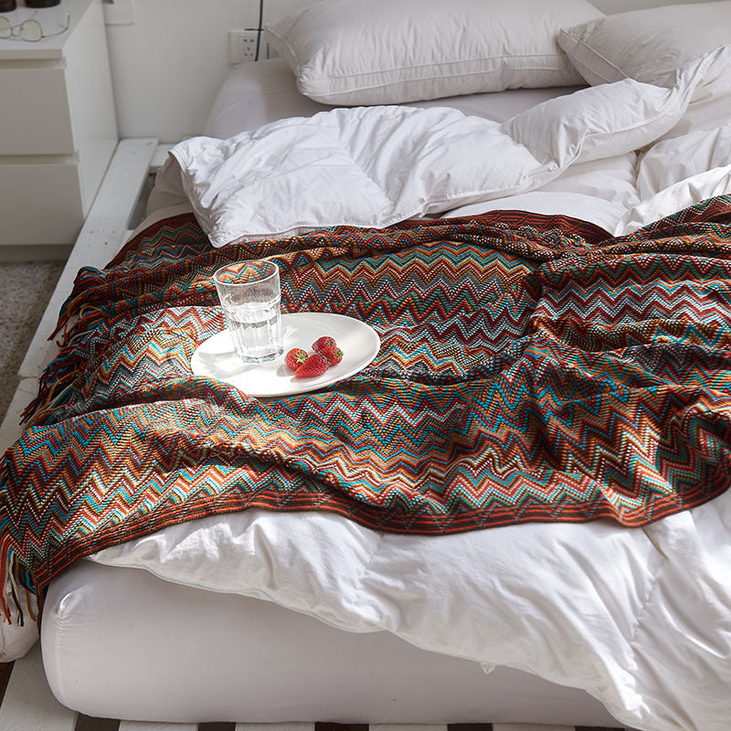 Knitted Bohemian Style Blanket