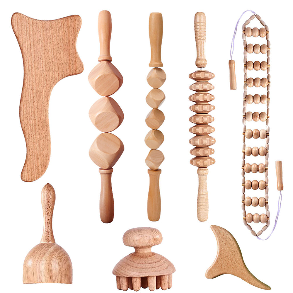 Wood Lymphatic massage set.