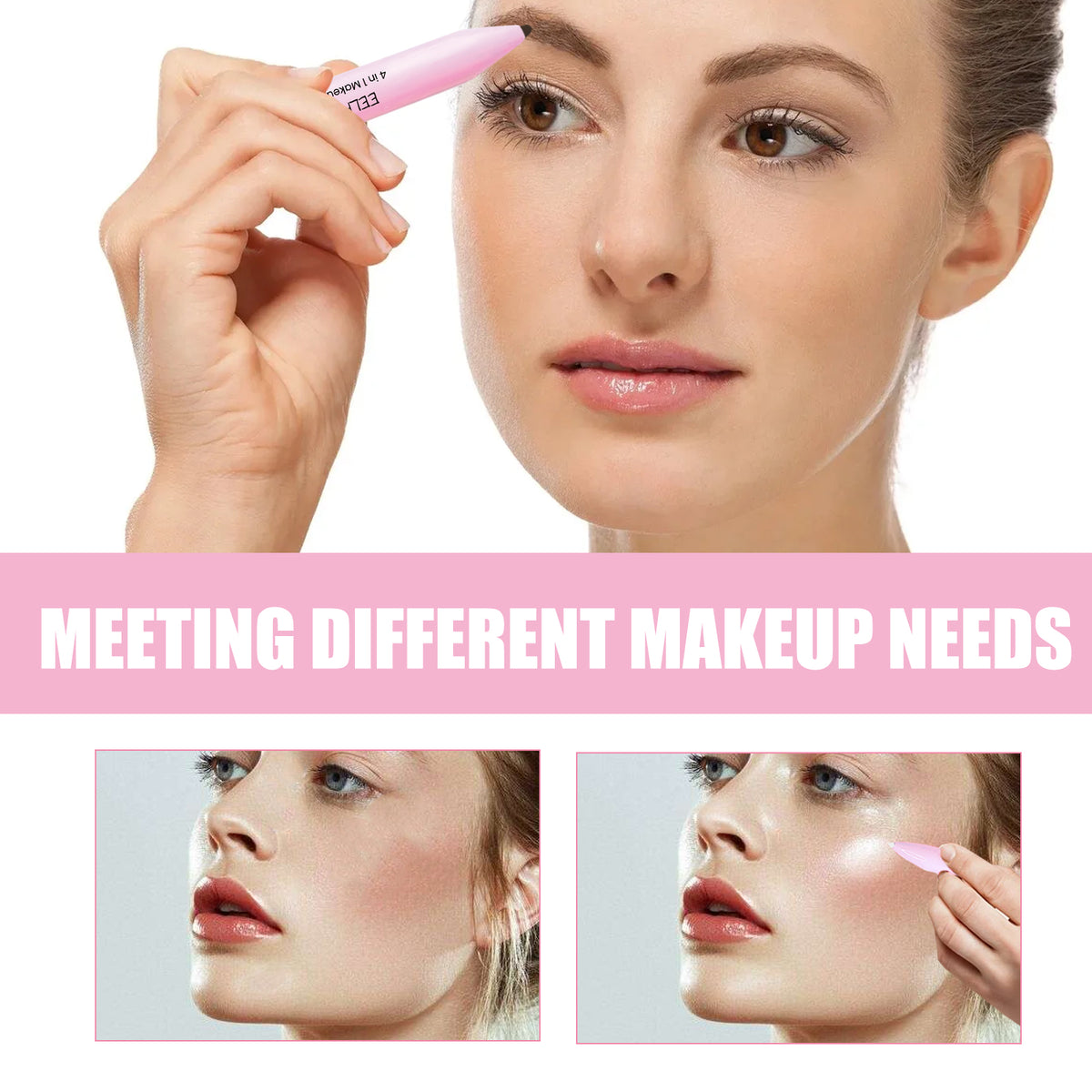 4 In 1 Makeup Pen, Eyeliner, Eyebrow . Lip Liner, Highlight