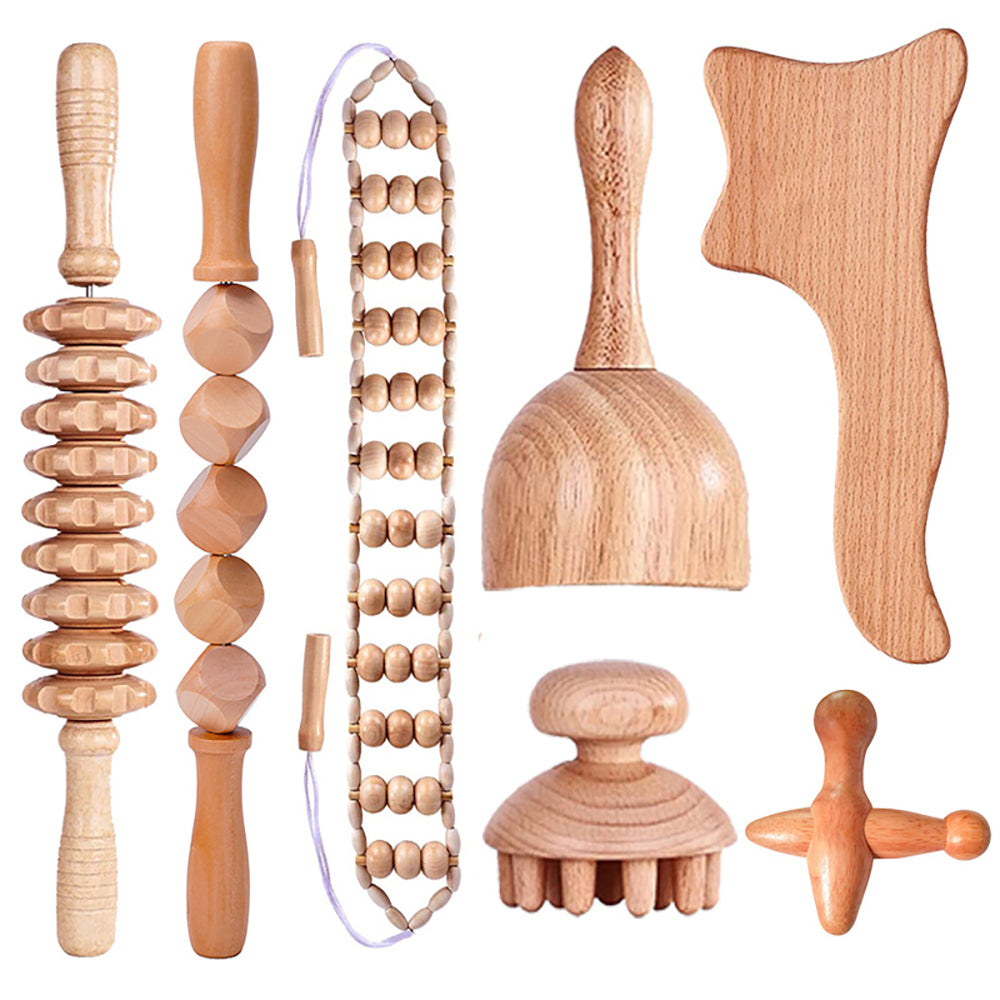 Wood Lymphatic massage set.