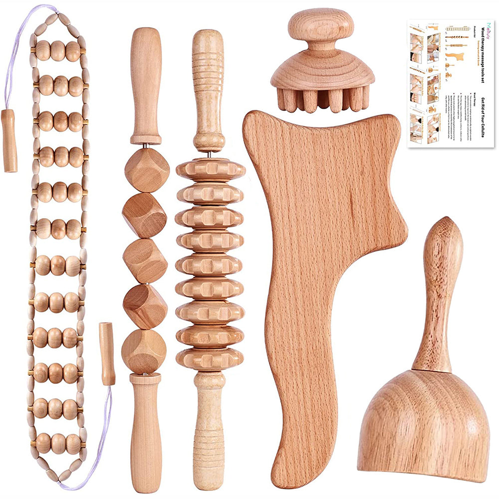 Wood Lymphatic massage set.
