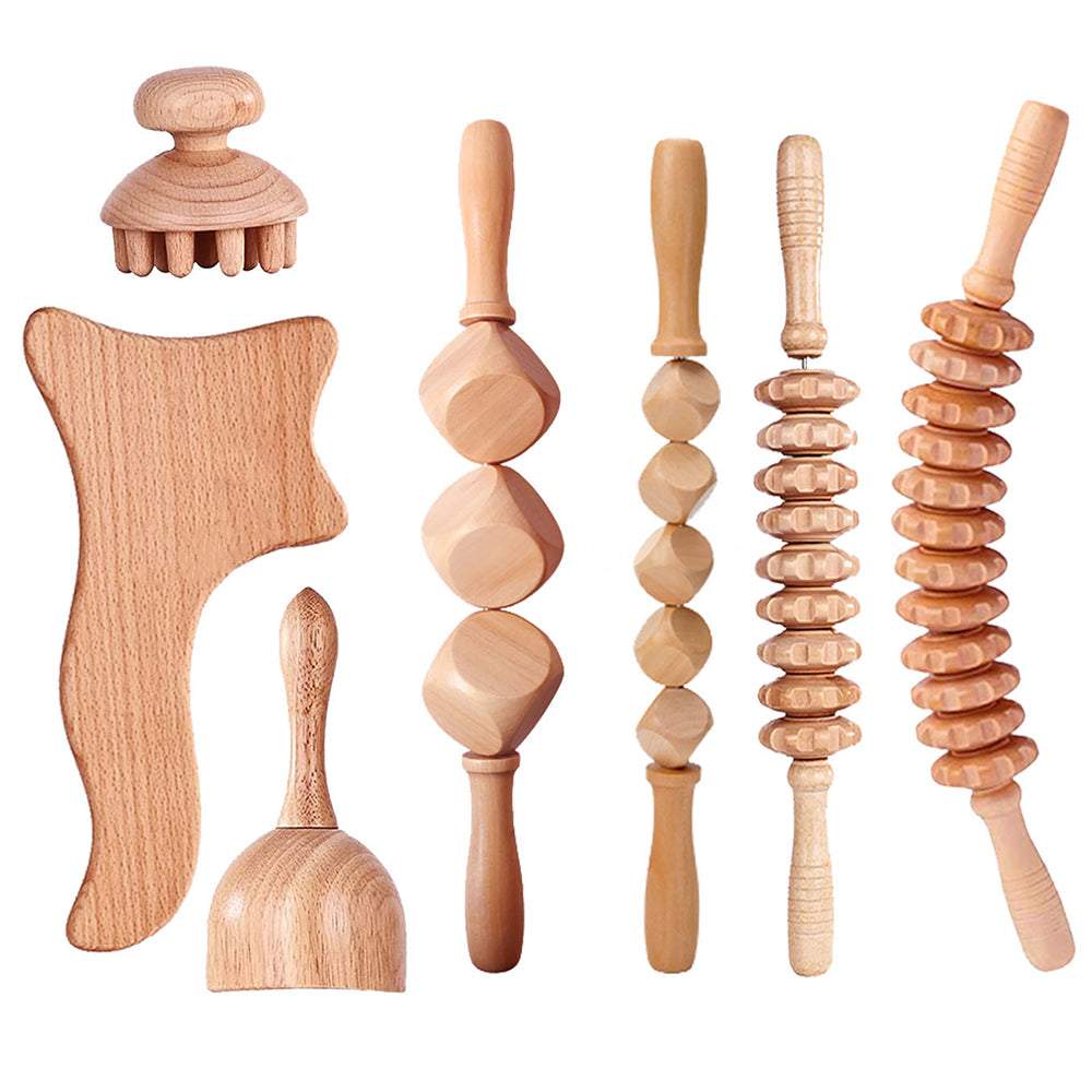 Wood Lymphatic massage set.