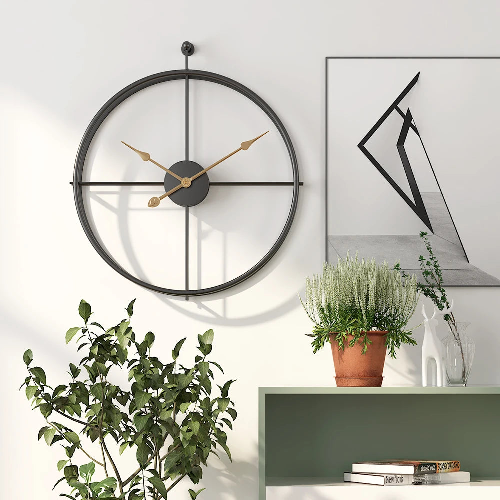 Large Vintage Iron Modern Design clock